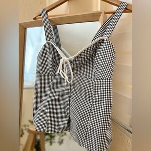 BLACK & WHITE GINGHAM TOP 🐜🪩